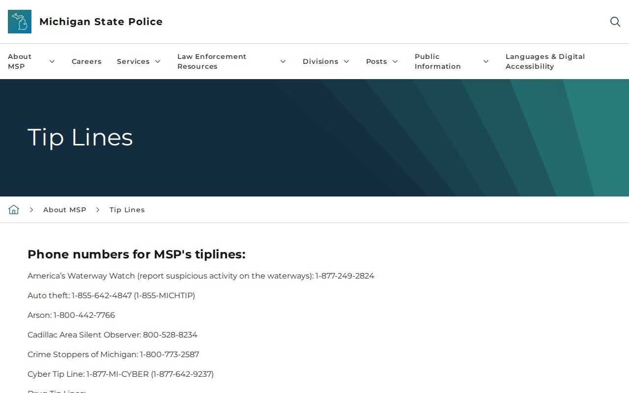 Clare County most wanted: Michigan State Police tip line program page