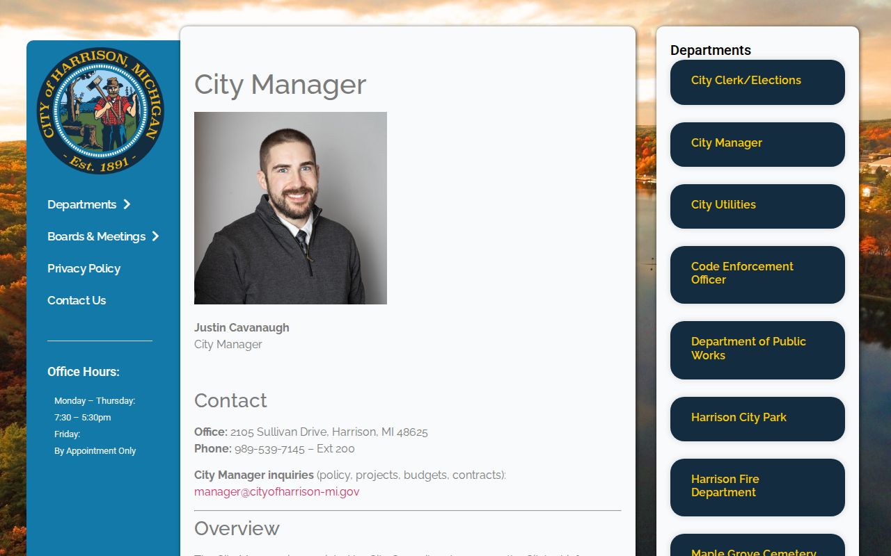 Harrison warrant lookup: official Harrison administrative building and city contact page